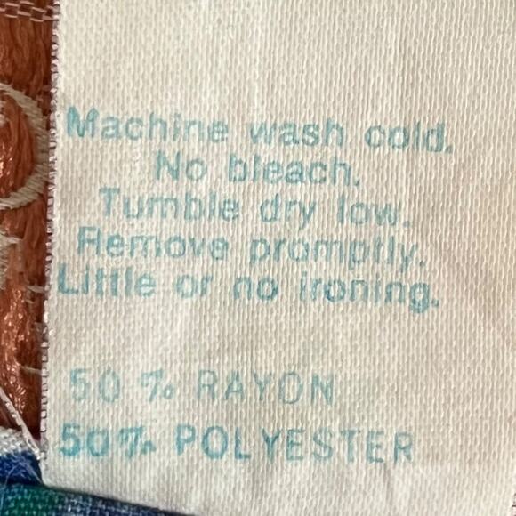 Vintage Dress Small Cottage Floral Leaves 80s does 50s Boho Tropical Fall Dress - Picture 12 of 13